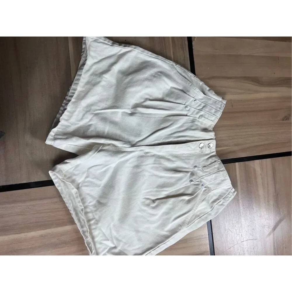 Love Tree Paper-bag Waist Denim Shorts Medium Khaki‎ Tan size large